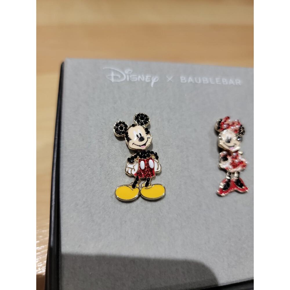 Disney x BaubleBar Mickey & Minnie Mouse Crystal Enamel Stud Earrings NIB - Picture 3 of 4